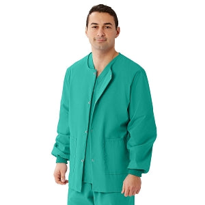 Medline Unisex AngelStat Snap-Front Warm-Up Scrub Jackets - AngelStat Unisex Warm-Up Scrub Jacket, Jade, Size 3XL, Angelica Color Coding - 849NTJXXXL-CA