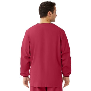 Medline Unisex AngelStat Snap-Front Warm-Up Scrub Jackets - AngelStat Unisex Warmup Jacket, Raspberry, Size 5XL - 849NTR5XL