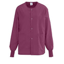 Medline Unisex AngelStat Snap-Front Warm-Up Scrub Jackets - AngelStat Unisex Warmup Jacket, Raspberry, Size 5XL - 849NTR5XL