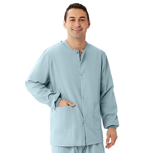 Medline Unisex AngelStat Snap-Front Warm-Up Scrub Jackets - AngelStat Unisex Warmup Jacket, Misty Green, Size 4XL - 849NTZ4XL