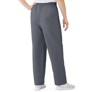 Medline AngelStat Women's Elastic Waist Scrub Pants with Drawstring - AngelStat Women's Elastic Waist Scrub Pants with Drawstring, Size L, Charcoal - 854NCCL