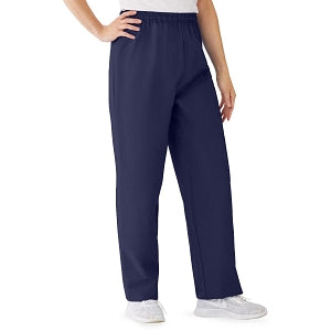 Medline AngelStat Women's Elastic Waist Scrub Pants with Drawstring - AngelStat Women's Elastic Waist Scrub Pants with Drawstring, Size 3XL, Navy - 854NNTXXXL