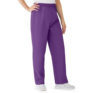 Medline AngelStat Women's Elastic Waist Scrub Pants with Drawstring - AngelStat Women's Elastic Waist Scrub Pants with Drawstring, Size XL, Purple - 854NRPXL