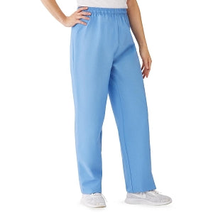 Medline AngelStat Women's Elastic Waist Scrub Pants with Drawstring - AngelStat Women's Elastic Waist Scrub Pants with Drawstring, Size XL, Ceil Blue - 854NTHXL
