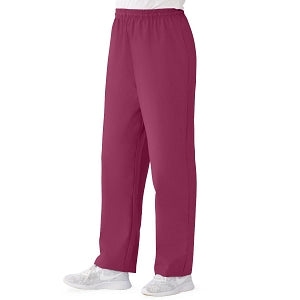 Medline AngelStat Women's Elastic Waist Scrub Pants with Drawstring - AngelStat Women's Elastic Waist Scrub Pants with Drawstring, Size 3XL, Raspberry - 854NTRXXXL