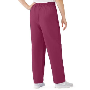 Medline AngelStat Women's Elastic Waist Scrub Pants with Drawstring - AngelStat Women's Elastic Waist Scrub Pants with Drawstring, Size 3XL, Raspberry - 854NTRXXXL