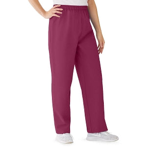 Medline AngelStat Women's Elastic Waist Scrub Pants with Drawstring - AngelStat Women's Elastic Waist Scrub Pants with Drawstring, Size 3XL, Raspberry - 854NTRXXXL