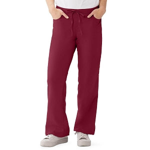 Medline PerforMAX Women's Modern Fit Boot Cut Scrub Pants with 2 Pockets - PerforMAX Women's Modern Fit Boot Cut Scrub Pants with 2 Pockets, Size XXS Regular Inseam, Wine - 865NNTXXS