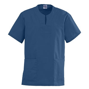 Medline AngelStat Women's Keyhole Neck Scrub Top with 2 Pockets - Scrub Top with Keyhole Neck, Navy, Size 2XL - 869NNTXXL