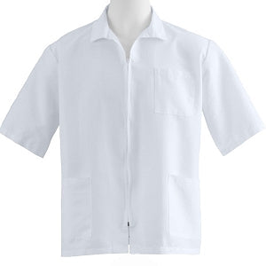 Medline Unisex Zip Front Smock - Unisex Front-Zip Smock, White, Size 2XL - 87005QHWXXL