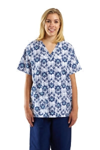 Medline Fashion Print Scrub Tops - DBD-TOP, SCRUB, 2LOWER-PKTS, PRINT, IKAT, XXL - 8800IKTXXL