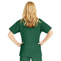 Medline ComfortEase Women's V-Neck Tunic Scrub Top with 2 Pockets - ComfortEase Women's V-Neck Short-Sleeve 2-Pocket Tunic Scrub Top, Size 7XL, Evergreen - 8800JEG7XL