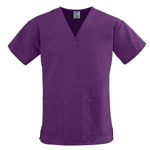 Medline ComfortEase Women's V-Neck Tunic Scrub Top with 2 Pockets - DBD-TOP, SCRUB, 2LOWER-PKTS, C-EASE, EGGPLAN - 8800JEPL