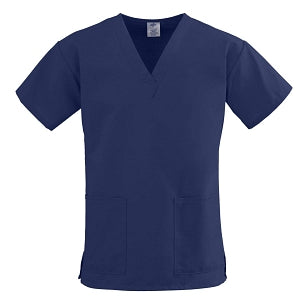 Medline ComfortEase Women's V-Neck Tunic Scrub Top with 2 Pockets - ComfortEase Women's V-Neck Short-Sleeve 2-Pocket Tunic Scrub Top, Size 3XL, Midnight Blue - 8800JNTXXXL