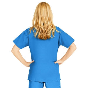 Medline ComfortEase Women's V-Neck Tunic Scrub Top with 2 Pockets - ComfortEase Women's V-Neck Short-Sleeve 2-Pocket Tunic Scrub Top, Size 6XL, Royal Blue - 8800JRL6XL