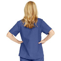 Medline ComfortEase Women's Snap-Front Tunic Scrub Top with 2 Pockets - ComfortEase Women's Snap-Front 2-Pocket Tunic Scrub Top, Size 2XL, Mariner Blue - 8815JMBXXL
