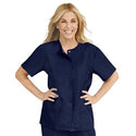 Medline ComfortEase Women's Snap-Front Tunic Scrub Top with 2 Pockets - ComfortEase Women's Snap-Front 2-Pocket Tunic Scrub Top, Size 2XL, Midnight Blue - 8815JNTXXL