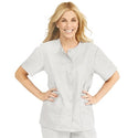 Medline ComfortEase Women's Snap-Front Tunic Scrub Top with 2 Pockets - ComfortEase Women's Snap-Front 2-Pocket Tunic Scrub Top, Size 3XL, White - 8815XTQXXXL