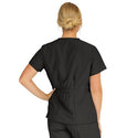 Medline PerforMAX Women's Mock Wrap Tunic Scrub Top with 2 Pockets - PerforMAX Women's Mock Wrap 2-Pocket Tunic Scrub Top, Size XL, Black - 881DKWXL
