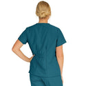 Medline PerforMAX Women's Mock Wrap Tunic Scrub Top with 2 Pockets - PerforMAX Women's Mock Wrap 2-Pocket Tunic Scrub Top, Size 7XL, Caribbean Blue - 881JCB7XL