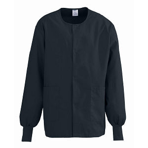 Medline ComfortEase Unisex Crew-Neck Warm Jackets - ComfortEase Unisex Crew-Neck Warm Scrub Jacket with Knit Cuff, Black, Size 6XL - 8832DKW6XL