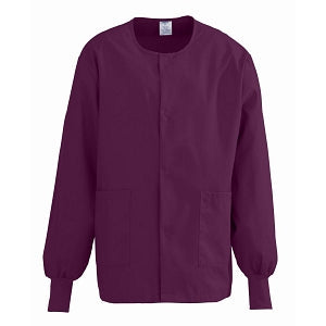 Medline ComfortEase Unisex Crew-Neck Warm Jackets - ComfortEase Unisex Crew-Neck Warm Scrub Jacket with Knit Cuff, Wine, Size 4XL - 8832JWN4XL