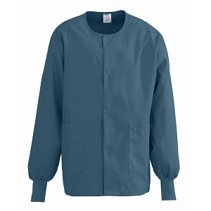 Medline ComfortEase Unisex Crew-Neck Warm Jackets - ComfortEase Unisex Crew-Neck Warm Scrub Jacket with Knit Cuff, Caribbean Blue, Size 3XL - 8832JCBXXXL