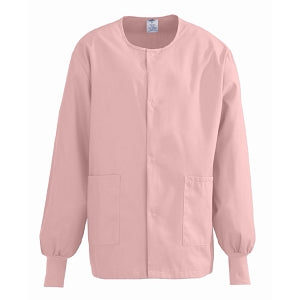 Medline ComfortEase Unisex Crew-Neck Warm Jackets - ComfortEase Unisex Crew-Neck Warm Scrub Jacket with Knit Cuff, Carnation, Size 2XL - 8832JPKXXL