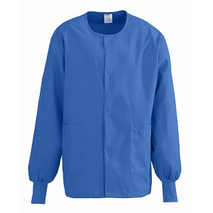 Medline ComfortEase Unisex Crew-Neck Warm Jackets - ComfortEase Unisex Crew-Neck Warm Scrub Jacket with Knit Cuff, Royal, Size 2XL - 8832JRLXXL