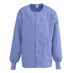 Medline ComfortEase Unisex Crew-Neck Warm Jackets - ComfortEase Unisex Crew-Neck Warm Scrub Jacket with Knit Cuff, Ceil, Size L - 8832JTHL