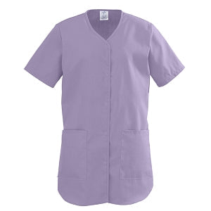 Medline ComfortEase Ladies Shirttail Scrub Tops - DBD-TOP, SCRUB, SNAP-SHIRTTAIL, LAVENDER, MD - 8834JLVM