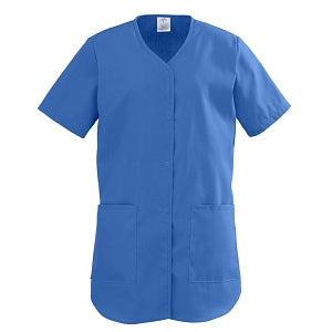 Medline ComfortEase Ladies Shirttail Scrub Tops - DBD-TOP, SCRUB, SNAP-SHIRTTAIL, ROYAL, 3XL - 8834JRLXXXL