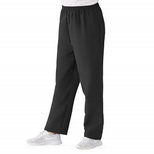 Medline ComfortEase Women's Elastic Waist Scrub Pants with 2 Pockets - ComfortEase Women's Elastic Waist 2-Pocket Scrub Pants, Size 3XL Regular Inseam, Black - 8850DKWXXXL