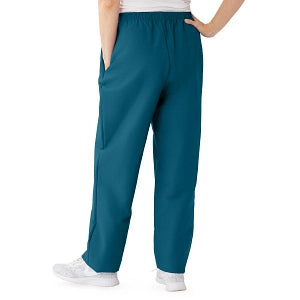 Medline ComfortEase Women's Elastic Waist Scrub Pants with 2 Pockets - ComfortEase Women's Elastic Waist 2-Pocket Scrub Pants, Size L Regular Inseam, Caribbean Blue - 8850JCBL