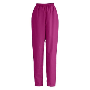 Medline ComfortEase Women's Elastic Waist Scrub Pants with 2 Pockets - ComfortEase Women's Elastic Waist 2-Pocket Scrub Pants, Size XL Regular Inseam, Ruby - 8850JRBXL
