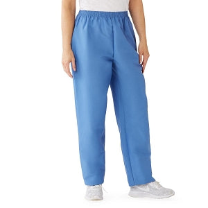 Medline ComfortEase Women's Elastic Waist Scrub Pants with 2 Pockets - ComfortEase Women's Elastic Waist 2-Pocket Scrub Pants, Size 4XL Regular Inseam, Ceil Blue - 8850JTH4XL