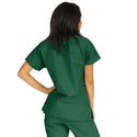 Medline ComfortEase Women's Crossover Tunic Scrub Top with Two Pockets - ComfortEase Women's Short-Sleeve Crossover Tunic Scrub Top with 2 Pockets, Size M, Evergreen - 8851JEGM