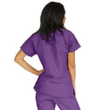 Medline ComfortEase Women's Crossover Tunic Scrub Top with Two Pockets - ComfortEase Women's Short-Sleeve Crossover Tunic Scrub Top with 2 Pockets, Size M, Rich Purple - 8851JPPM