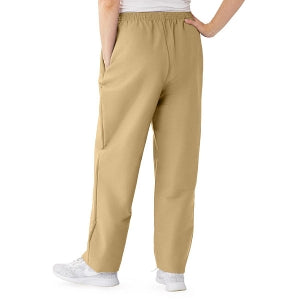 Medline ComfortEase Women's Elastic Waist Scrub Pants with 2 Pockets - ComfortEase Women's Elastic Waist 2-Pocket Scrub Pants, Size 2XL Petite Inseam, Khaki - 8852JKKXXL