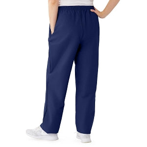 Medline ComfortEase Women's Elastic Waist Scrub Pants with 2 Pockets - ComfortEase Women's Elastic Waist 2-Pocket Scrub Pants, Size 2XL Petite Inseam, Midnight Blue - 8852JNTXXL