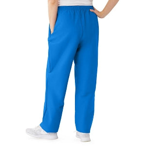 Medline ComfortEase Women's Elastic Waist Scrub Pants with 2 Pockets - ComfortEase Women's Elastic Waist 2-Pocket Scrub Pants, Size M Petite Inseam, Royal Blue - 8852JRLM