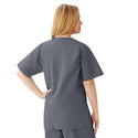 Medline AngelStat Women's V-Neck Tunic Scrub Top with 2 Pockets - AngelStat Women's V-Neck Short-Sleeve Tunic Scrub Top with 2 Pockets, Size XL, Charcoal - 893NCCXL