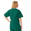 Medline AngelStat Women's V-Neck Tunic Scrub Top with 2 Pockets - AngelStat Women's V-Neck Short-Sleeve Tunic Scrub Top with 2 Pockets, Size XL, Hunter Green - 893NHGXL