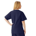 Medline AngelStat Women's V-Neck Tunic Scrub Top with 2 Pockets - AngelStat Women's V-Neck Short-Sleeve Tunic Scrub Top with 2 Pockets, Size XL, Navy - 893NNTXL