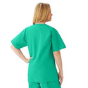 Medline AngelStat Women's V-Neck Tunic Scrub Top with 2 Pockets - AngelStat Women's V-Neck Short-Sleeve Tunic Scrub Top with 2 Pockets, Size S, Jade - 893NTJS
