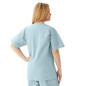 Medline AngelStat Women's V-Neck Tunic Scrub Top with 2 Pockets - AngelStat Women's V-Neck Short-Sleeve Tunic Scrub Top with 2 Pockets, Size XL, Misty - 893NTZXL