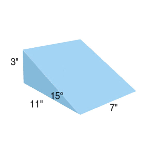 AliMed Vinyl-Covered 15 Degree Wedge Positioner, 7"L 15 Degree Vinyl-Covered Wedge Positioner, Blue Vinyl, 11"W x 7"L x 3"H - 9-673