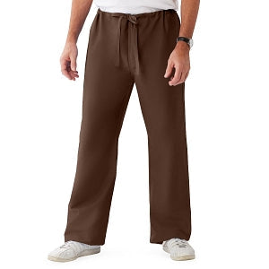 Medline ComfortEase Unisex Reversible Scrub Pants with Drawstring - ComfortEase Unisex Reversible Drawstring Cargo Scrub Pants with Medline Color-Coding, Size 4XL Regular Inseam, Brown - 900JBR4XL-CM