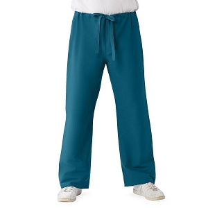 Medline ComfortEase Unisex Reversible Scrub Pants with Drawstring - ComfortEase Unisex Reversible Drawstring Cargo Scrub Pants with Medline Color-Coding, Size L Regular Inseam, Caribbean Blue - 900JCBL-CM