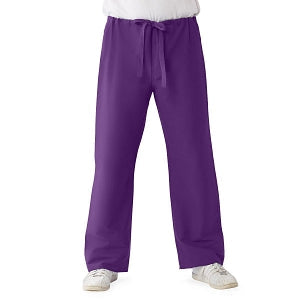 Medline ComfortEase Unisex Reversible Scrub Pants with Drawstring - ComfortEase Unisex Reversible Drawstring Cargo Scrub Pants with Medline Color-Coding, Size 2XL Regular Inseam, Rich Purple - 900JPPXXL-CM